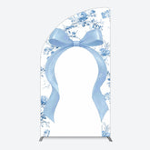 Aperturee - Aperturee Elegant Color Bows Floral Birthday Half Moon Arch Backdrop